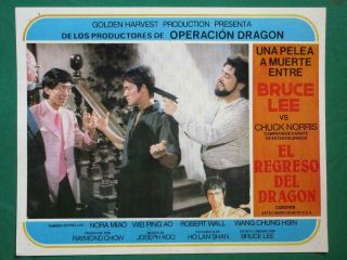 Bruce Lee The Way Of The Dragon Martial Arts Spanish Mexican Lobby Card 1
