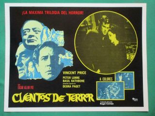 Tales Of Terror Horror Vincent Price Roger Corman Spanish Mexican Lobby Card 1