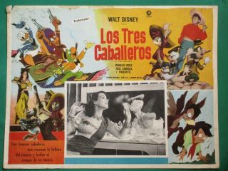 The Three Caballeros Donald Duck Panchito Joe Carioca Spanish Mexican Lobby Card