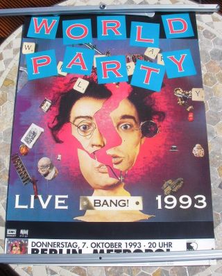 World Party Bang 1993 Tour Poster 33 X 23