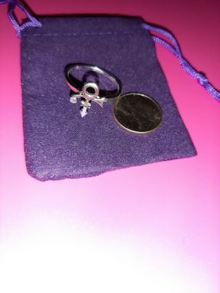 Prince Symbol Silver Plated Ring - Purple Rain - - Size 7