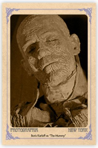 Boris Karloff " The Mummy " 1932 Vintage Photo Cabinet Card Cdv Horror Rp