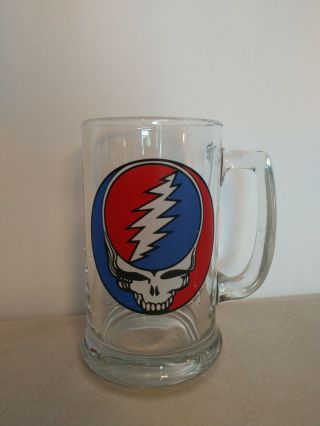 Vintage Grateful Dead Glass Stein Mug 1976 Gdm Inc Steal Your Face Rare