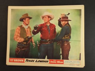 1951 Texas Lawmen Western Movie Lobby Card Johnny Mack Brown Jimmy Ellison