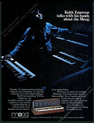 1975 Elp Keith Emerson Photo Moog Synthesizer Minimoog Mini Vintage Print Ad