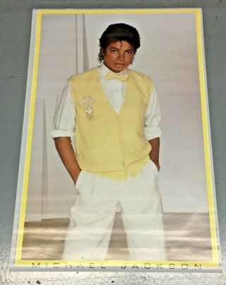 Vintage 1983 Michael Jackson Yellow Sweater Poster (23x35) Never Prev Display