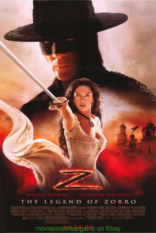 Legend Of Zorro Movie Poster 27x40 Ds Antonio Banderas - Catherine Zeta Jones