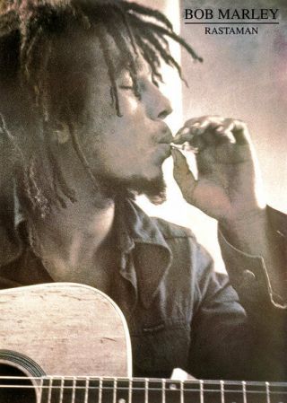 Bob Marley Poster Rastaman Smoking Print,  24x36
