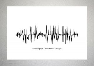 Eric Clapton - Wonderful Tonight - Sound Wave Print Poster Art