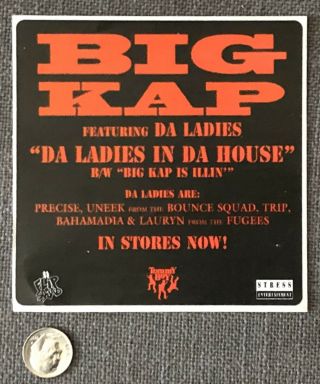Rare Big Kap Vtg 90’s Promo Sticker Hio - Hop Rap