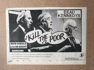 Dead Kennedys Kill The Poor (b) Memorabilia Punk Music Press Advert From