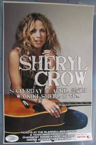 Sheryl Crow Concert Poster At The Waikiki Shell In Honolulu On April 25,  2009.