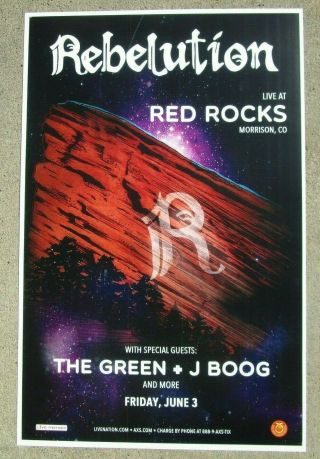 Rebelution Live At Red Rocks - Colorado June 3,  2016 Promo Concert Poster 11x17