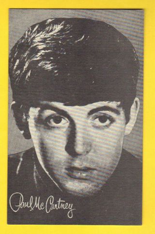 Paul Mccartney The Beatles Exhibit Card B & W 3 1/2 " X5 1/2 " Arcade
