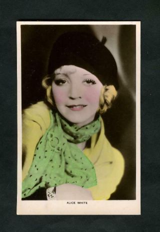 Vintage Alice White Uk Picturegoer Colour Tinted Postcard 1930 