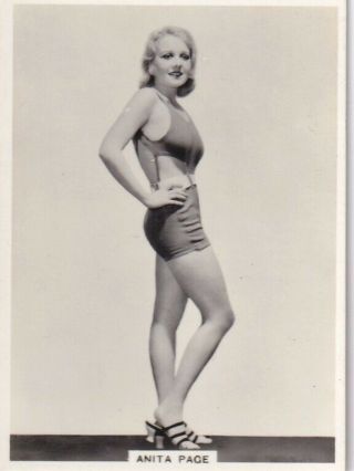 Anita Page - B.  A.  T.  Hollywood Movie Star Pin - Up/cheesecake 1938 Cig Card