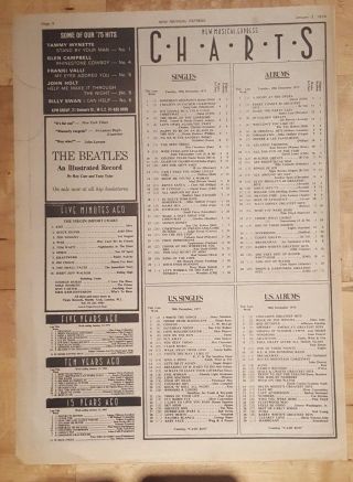 Music Charts Nme 3/1/1976 Singles Albums Queen Bohemian Rhapsody Night At Opera