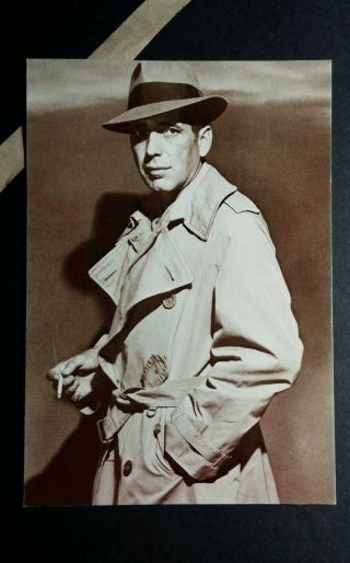 Humphrey Bogart Smoking Trench Coat Movie Photo 4x6 Mini Poster Flyer Postcard