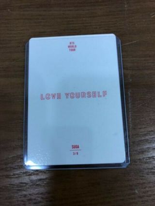 BTS World Tour Love Yourself Official Photocard SUGA Yoongi 3/8 2