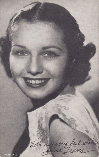 June Travis - Hollywood Movie Star 1940s Arcade/exhibiit Card