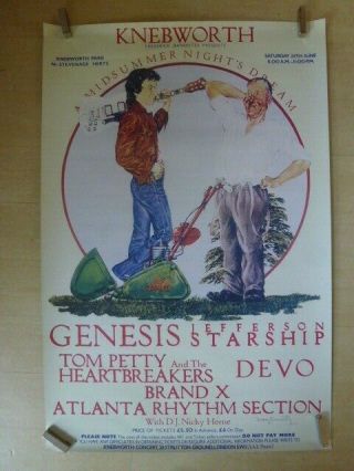 Genesis A Midsummer Nights Dream Knebworth Aug 1978 Poster.  Reprint