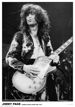 Jimmy Page Led Zeppelin - Retro Poster Size 84.  1cm X 59.  4cm - Approx 34  X 24