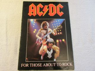 Ac/dc - For Those About To Rock - Tour Programme - 1982 -