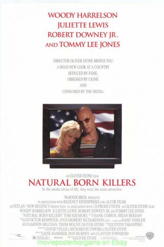 Natural Born Killers Movie Poster 27x40 Oliver Stone Quentin Tarantino 1994 Film
