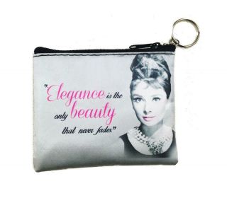 Audrey Hepburn Elegance Beauty Key Chain Coin Purse - Licensed