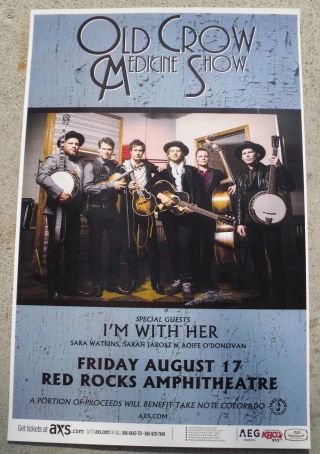 Old Crow Medicine Show August 17,  2018 Red Rocks Gig Flyer 11x17 Concert Poster