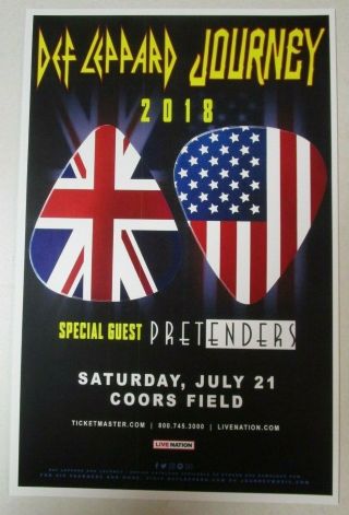Def Leppard / Journey Coors Field Denver Colorado Concert Flyer 11x17 Gig Poster