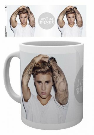 Justin Bieber Mug - White T Shirt,  Hair - Official Licensed Ceramic Mug Mg1297