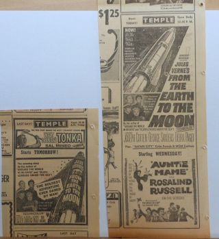 2 1959 Newspaper Ads For Movie Jules Verne 