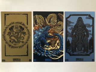 Godzilla King Of The Monsters Set Of 3 Art Prints - Loot Crate Exclusive