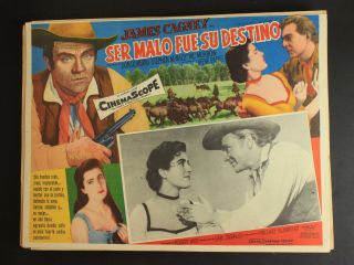 1956 Tribute To A Bad Man Mexican Movie Lobby Card James Cagney