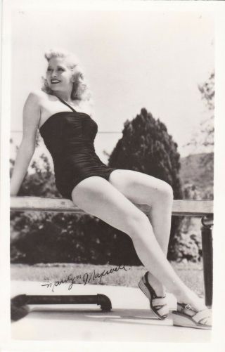 Marilyn Maxwell - Hollywood Movie Actress Pin - Up/cheesecake 1950s Postcard