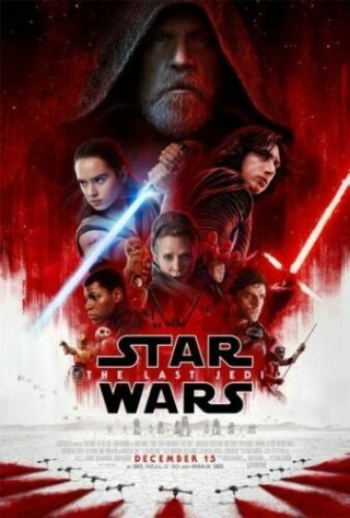 Star Wars The Last Jedi 13x19 Movie Poster Mark Hamill Daisy Ridley Adam Driver