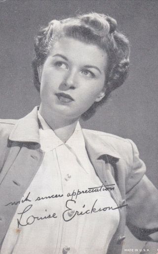 Louise Erickson - Hollywood Movie Star 1940s Arcade/exhibiit Card