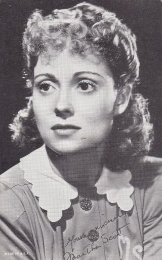 Martha Scott - Hollywood Movie Star 1940s Arcade/exhibiit Card