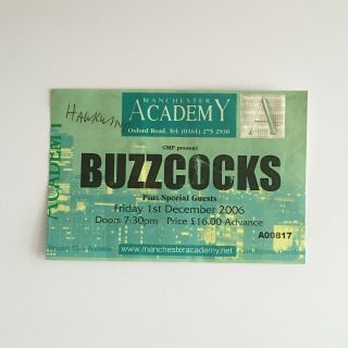 Buzzcocks - 01/12/2006 Manchester Academy Concert Ticket Stub