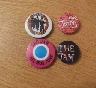 Vintage The Jam (mods) 4 Promo Badge Bundle Circa Late 70s /80s
