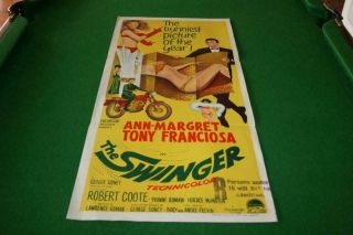 The Swinger 1966 Australian Daybill Movie Poster In Very Good Cond