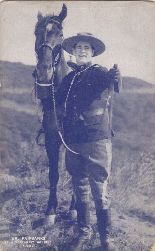 Wm.  Fairbanks " Northwest Mounted Police " - Western Cowboy 1920s Arcade/exhibiit