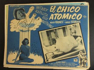 1954 The Atomic Kid Mexican Movie Lobby Card Mickey Rooney