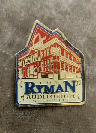 Rare Vintage Ryman Auditorium Nashville Pin Button Badge Country Music Tennessee