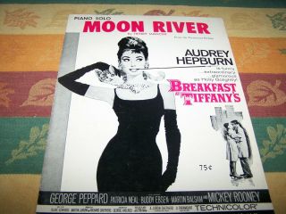 Sheet Music To Moon River (piano Solo) W/audrey Hepburn Breakfast At Tiffany 
