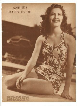 1940s Movie Star Scrapbook Clipping Full Page Ava Gardner Susan Hayward