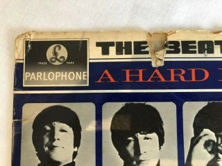 BEATLES VINYL RECORD ALBUM HARD DAYS NIGHT PARLAPHONE COLLECTIBLE RARE MONO 1964 2