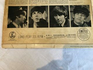 BEATLES VINYL RECORD ALBUM HARD DAYS NIGHT PARLAPHONE COLLECTIBLE RARE MONO 1964 5