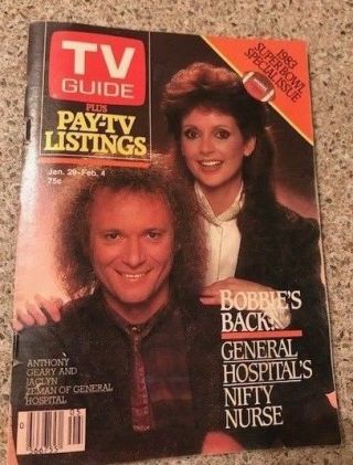 Rare Tv Guide Canada 1983 Anthony Geary & Jaclyn Zeman Of General Hospital